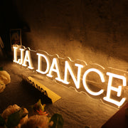 LJA DANCE Yellow Neon Sign