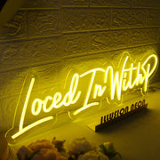 Loced In With P Yellow Neon Sign