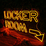 LOCKER ROOM Yellow Neon Sign