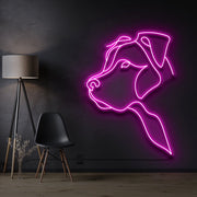 Long Eared Pitbull Neon Sign