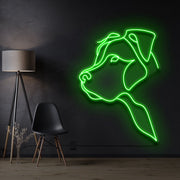 Long Eared Pitbull Neon Sign