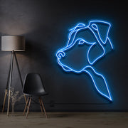 Long Eared Pitbull Neon Sign