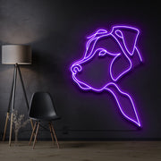 Long Eared Pitbull Neon Sign