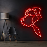 Long Eared Pitbull Neon Sign