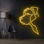 Long Eared Pitbull Neon Sign