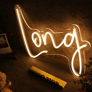 Long Yellow Neon Sign