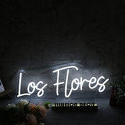 Los Flores White Neon Sign