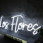 Los Flores White Neon Sign