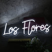 Los Flores White Neon Sign