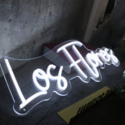 Los Flores White Neon Sign