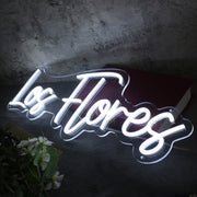 Los Flores White Neon Sign