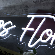 Los Flores White Neon Sign