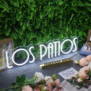 Los Patios White Neon Sign