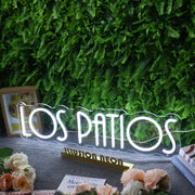 Los Patios White Neon Sign