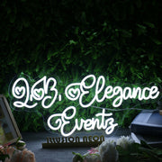 Love Elegance Events White Neon Sign