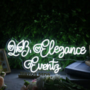 Love Elegance Events White Neon Sign