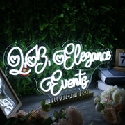 Love Elegance Events White Neon Sign