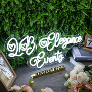 Love Elegance Events White Neon Sign