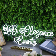 Love Elegance Events White Neon Sign