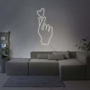 Love Heart Finger Neon Sign