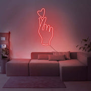 Love Heart Finger Neon Sign