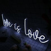 Love Is Love White Neon Sign