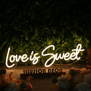 Love Is Sweet Yellow Neon Sign