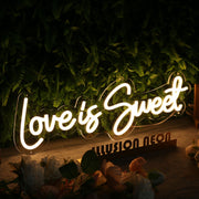 Love Is Sweet Yellow Neon Sign