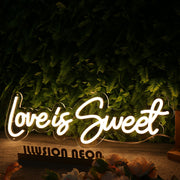 Love Is Sweet Yellow Neon Sign