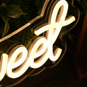 Love Is Sweet Yellow Neon Sign