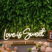 Love Is Sweet Yellow Neon Sign