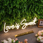 Love Is Sweet Yellow Neon Sign