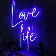 Love Life Blue Neon Sign