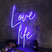 Love Life Blue Neon Sign