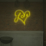 Love With Lovely Heart LED Neon Sign