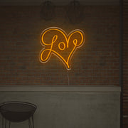 Love With Lovely Heart LED Neon Sign