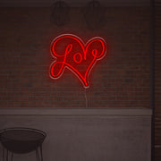 Love With Lovely Heart LED Neon Sign