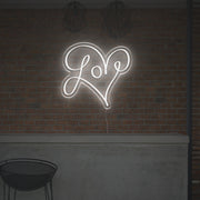 Love With Lovely Heart LED Neon Sign