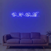 Love Yourself Hearts Neon Sign