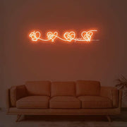 Love Yourself Hearts Neon Sign