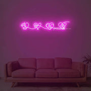 Love Yourself Hearts Neon Sign