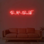 Love Yourself Hearts Neon Sign