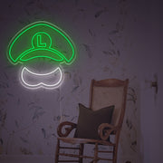 Luigis Hat And Beard LED Neon Sign