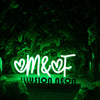 M And F Green Neon Sign