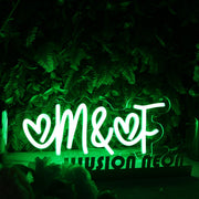 M And F Green Neon Sign