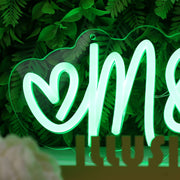 M And F Green Neon Sign