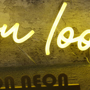 Made You Look Yellow Neon Sign