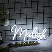 Malesh White Neon Sign