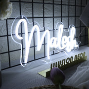 Malesh White Neon Sign