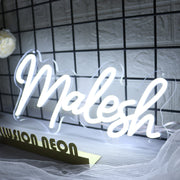 Malesh White Neon Sign